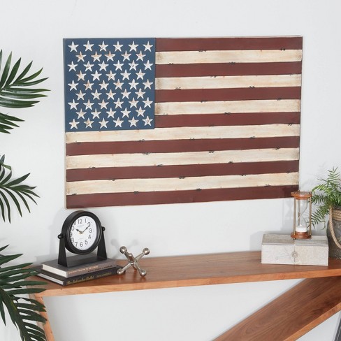Metal Vintage Rectangular American Flag Wall Decor Olivia May Target - Flag Wall Art Wood