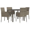 vidaXL Garden Dining Set Grey - 3 of 4
