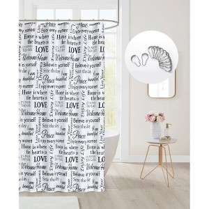 Dainty Home 3D Printed Textured Waffle Weave 13 Piece Shower Curtain Set - 1 of 4