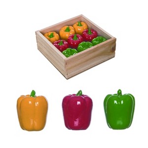 Transpac Resin 4 in. Multicolor Spring Bell Pepper Figs In Display Set of 9 - 1 of 4