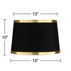Springcrest Collection Set of 2 Hardback Drum Lamp Shades Black Medium 13" Top x 15" Bottom x 10" Slant Spider Replacement Harp and Finial Fitting - 4 of 4