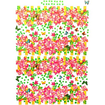 Slickblue Floral and Butterfly Wall Decals - Butterfly Echoes in Blossom Vinyl Stickers for Home Décor - 19.6"x27.5"