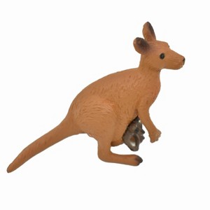 Collectible Wildlife Gifts | Kangaroo with Baby Joey Realistic Toy Model Plastic Replica Animal Kids Educational Gift   4.5" F1757 B42 - 1 of 4