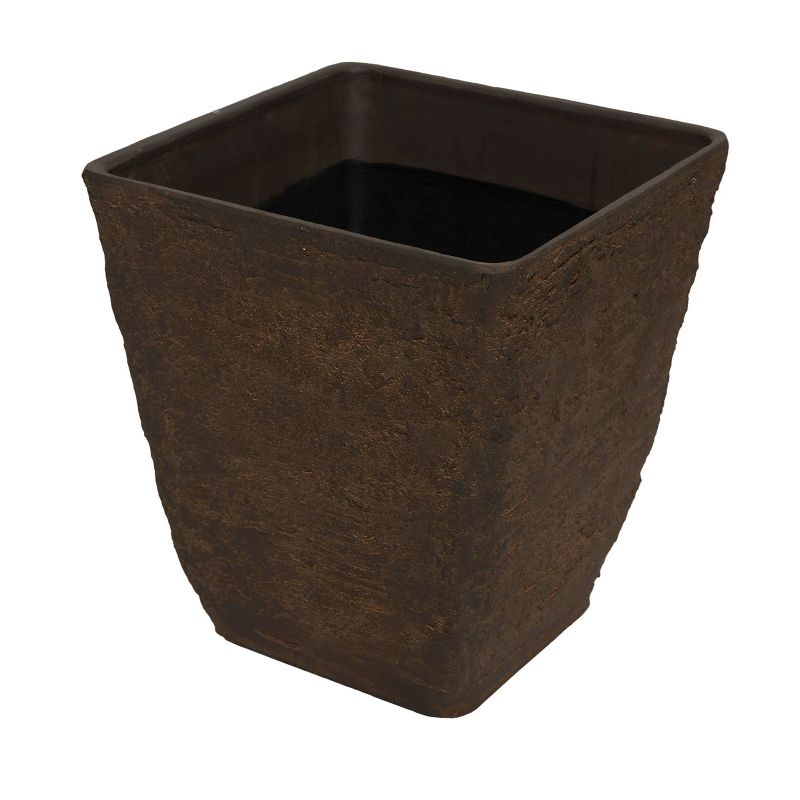 Set of 2 Resin Indoor/Outdoor Squared Planters Brown - Alpine Corporation, 4 of 7