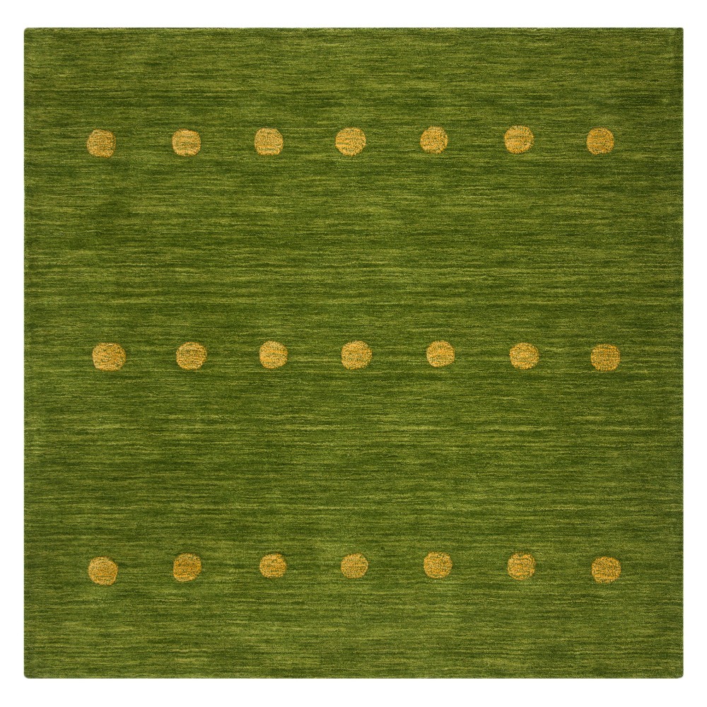6'x6' Polka Dots Loomed Square Area Rug Green - Safavieh