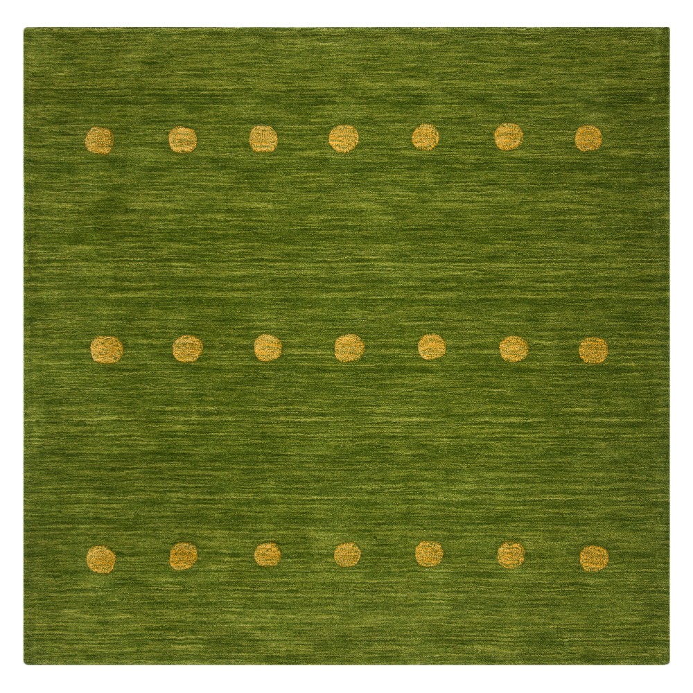 6'x6' Polka Dots Loomed Square Area Rug Green - Safavieh