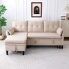Mocamel L-Shaped Reversible Chaise Sectional Sofa with Storage - Cotton-Linen, Office & Apartment Ready - 3 of 4