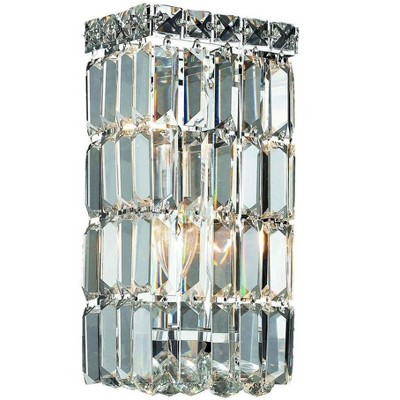 Elegant Lighting Maxime 2 light Chrome Wall Sconce Clear Royal Cut Crystal