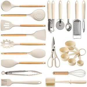 Itopfox 22-Piece Silicone Cooking Utensil Set, Heat Resistant Kitchen Tools with Spatula, Turner, Whisk, Tongs for Cooking - 1 of 4