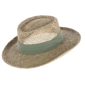 Kenny K Men's Twisted Seagrass Gambler Hat with Pleated Band - 1 of 4