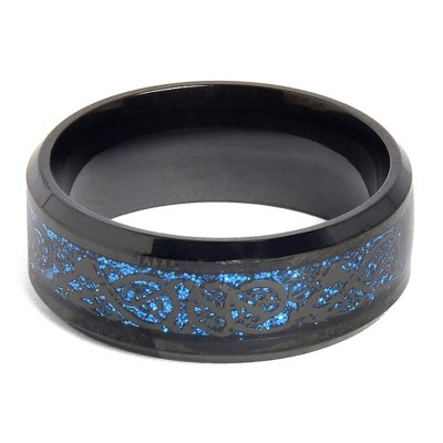 SOHI Women's Black Textured Finger Ring