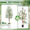 Aoibox Artificial Olive Tree, Lifelike Faux Silk Plant for Indoor Decor, Large White Tall Planter, Perfect for Living Room, Office, or Entryway - 2 of 4