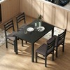 Resenkos 5-Piece Farmhouse Dining Set with Table and 4 Upholstered Chairs, Black - 2 of 4