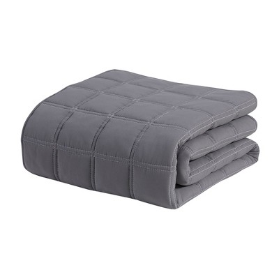 Full Size Gray Microfiber Reversible Bedspread with Down Alternative Fill