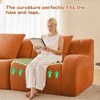 Okak Modern Soft Teddy Boneless Sectional Floor Futon Sofa for Living Room Bedroom,Anti-Slip Design Rest Sofa with Comfy Backrest & Pillows - 3 of 4