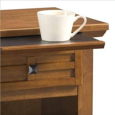 Cottage Oak Arts & Crafts Nightstand with Expandable Top