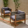 Christopher Knight Home Laurel Outdoor Acacia Wood and Rope Club Chair with Cushions - 2 of 4