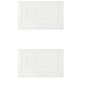 Unique Bargains Bathroom Absorbent Non-Slip Comfortable Geometry Bath Mats 2 Pcs - 1 of 4