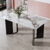 NicBex Dining Room Table for 6 Modern Dining Table Counter Height Table with Curved Base and Imitation Marble for Kitchen - 3 of 4