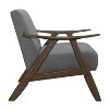 CENGHU Modern Accent Chair, Fabric Upholstered 1pc Arm Chair, Living Room Chair with Walnut Finish Wood, Cushion Back and Seat Furniture - 4 of 4