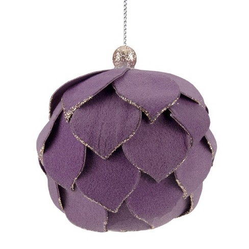 7 Glitter Lightbulb Ornament Purple