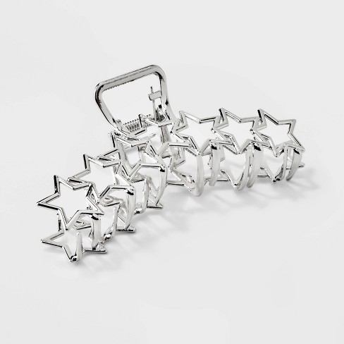 Star Cut Out Metal Claw Hair Clip - Wild Fable™ Silver : Target