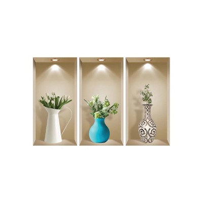 HomeRoots Set of Three Ada Faux Niche 3D Peel and Stick Wall Decals