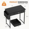 FONTOI 32 Inch Home Office Desk Computer Desk with Drawer Bedroom Writing Desk Working Table with Fabric Side Storage Bag, Black, 15.7"* 32"*30.6" - 3 of 4