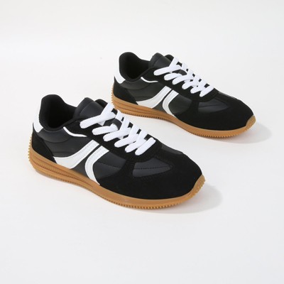 Женские кроссовки BERNESS Women's Lorna Stripe Suede Accents Retro Sneakers Beige 8 — фото 6