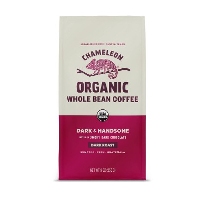 Chameleon Organic Dark & Handsome Dark Roast Whole Bean Coffee - 9oz