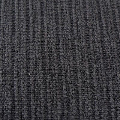 Charcoal Gray Woven Cotton Square Throw Pillow