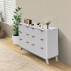 Jojoka Fluted 6-Drawer Dresser with Faux Marble Top, Modern TV Stand Cabinet for Bedroom & Living Room, Fits 55" TVs, Anti-Tip, Easy Assembly - 3 of 4