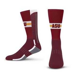 NCAA Arizona State Sun Devils Streak Team Color Crew Socks - L - 1 of 3