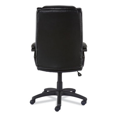 Black Faux Leather Mid-Back Task Chair with Fixed Arms