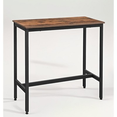 Bar Table, Narrow Long Bar Table, Kitchen Dining Table, Sturdy Metal Frame, Industrial Design, Rustic Brown