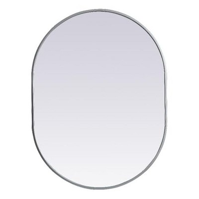 Elegant Lighting Metal Frame Oval Mirror 27x36 Inch in Silver
