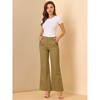 Allegra K Women's Bell Bottom Long High Waist Elegant Work Trousers - 3 of 4