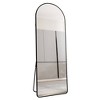DOMETOUR 65x23 Inch Arched Full Length Mirror Floor Mirror, Aluminum Alloy Frame Floor Standing or Wall-Mounted Mirror for Bedroom Cloakroom, Black - 2 of 4