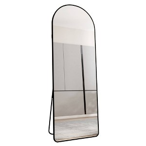 FURNIinspire Full Length Mirrors Wall Mirror, Decorative Mirror, Clothing Store, Floor Standing Large Mirror, Wall Mounted, Black 23.2*0.6"*64.9" - 1 of 4