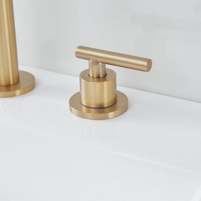 Brushed Gold 8 in. Widespread Double Handle High-Arc Bathroom Faucet
