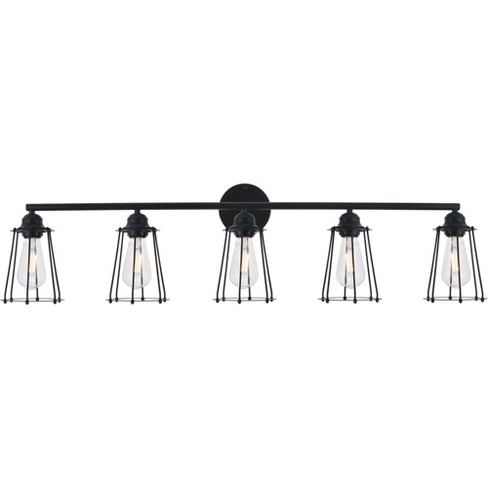 Elegant Lighting Ld4047w42 Auspice 5 Light 42 Wide Bathroom Vanity Light Black Target