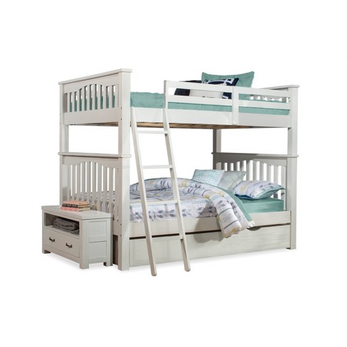 Full Highlands Harper Bunk Bed With, Twin Bunk Beds With Trundle White