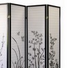NicBex 4-panel Room Divider Portable Wooden Folding Privacy Screen Bamboo Design Wall Partition for Home & Office, Black - 4 of 4