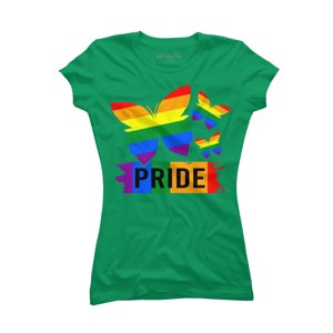 Adult Design By Humans Rainbow Butterflies Rainbow Pride By dnlribeiro88 T-Shirt - 1 of 2