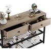 Console Sofa Table with 2 Drawers, Entryway Table with 2-Tier Storage Shelves - 4 of 4