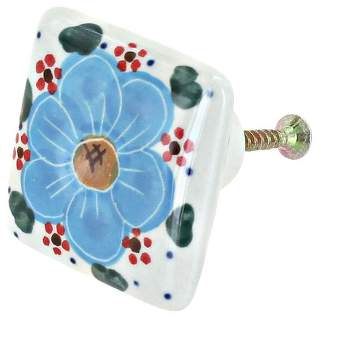 Blue Rose Polish Pottery A438 Andy Square Drawer Pull