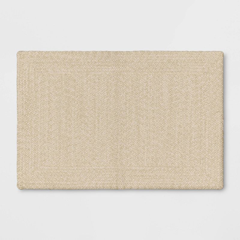 2&#39;x3&#39; Natural Woven Rectangular Braided Outdoor Accent Rug Heathered Cream - Threshold&#8482;, 1 of 7