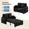 56" Pull-Out Couch, 3 in 1 Convertible Sleeper Sofa Bed, Loveseat Sleeper with Cup Holder & Side Pockets, Sofa Couch for Living Room Bedroom - 3 of 4