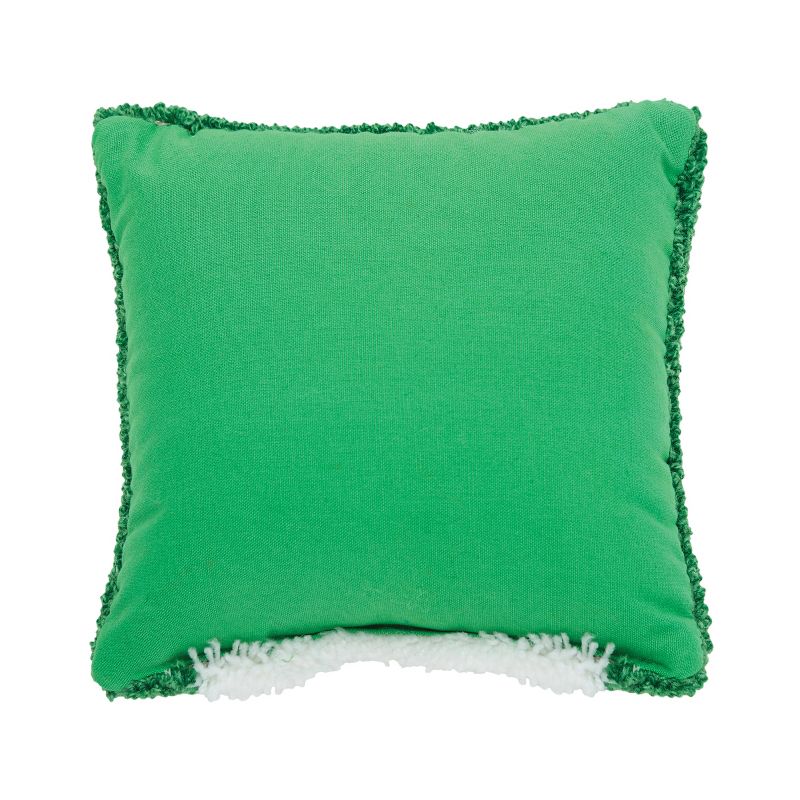 C&F Home 8" x 8" Christmas Peek-A-Boo Santa on Green Background Petite Accent Hooked Throw Pillow, 2 of 6