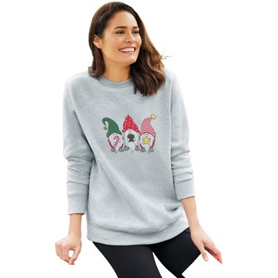Woman Within Fleece Holiday Sweatshirt